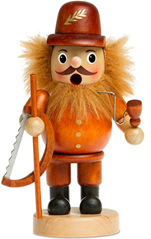 SIKORA Räuchermännchen aus Holz Verschiedene Motive Räucherfigur Deko Weihnachtsfigur - RM-B, Farbe/Modell:B04 braun - Holzfäller, Höhe in cm:Höhe ca. 16 cm