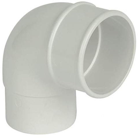 FLOPLAST 68mm Round Gutter Pipe 92.5 Degree Offset Bend - White - Pack of 2