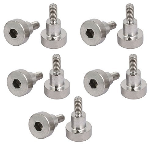 sourcing map 10Stk. 304Edelstahl Innensechskant Schulter Bolzen 5mm Dmr. 5mm Länge M3 Gewinde