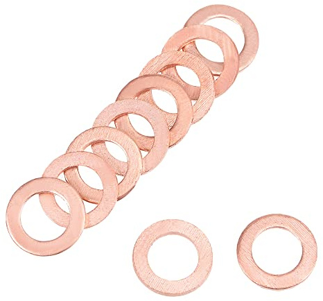 sourcing map Arandela Plana De Cobre Para Distribuir Cargas De Tornillos | 50Pcs, Función: Distribuir Carga, Proporcionar Superficie Lisa, Uso General Bajo Pernos