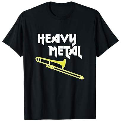 Lustiges Posaune T-Shirt HEAVY METAL, Blasmusik Geschenk T-Shirt