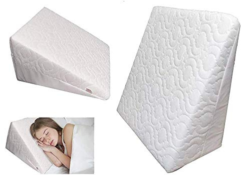 GAX Orthopedic Bed Wedge Pillow Back Support Cushion Anti Snoring, Acid Reflux & Respiratory Problems Ideal Foam for Sleeping, Reading & Rest Breathable Quilted Washable Cover Made in UK