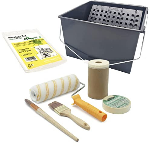ERP - KIT INTERIOR ANTIGOTA PINTURAS PLASTICAS - CUBETA CON REJILLA - RODILLO ANTIGOTA - CINTA - PAPEL CON CINTA - CUBRETODO - PALETINA - PINCEL CABOLATA