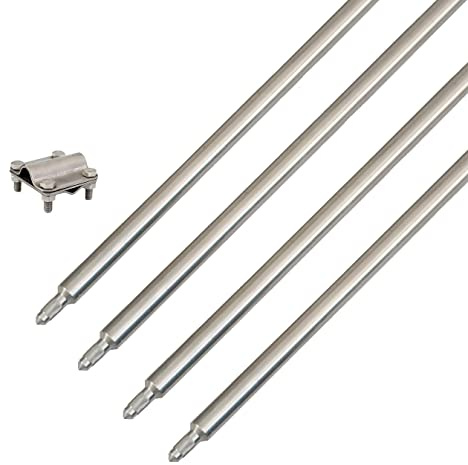 Tiefenerder Staberder Erdung Erder Erdung Blitzableiter Ø 20mm Edelstahl optional SDS-Max (4m Set + Klemme)