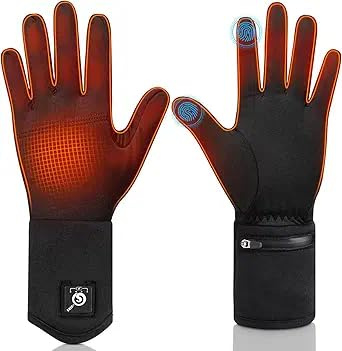 Sun Will Beheizbare Ski Handschuhe Fäustlinge Herren Damen,Winter wasserdichte Beheizte Handschuhe für Ski,Snowboard,Fahrrad,Wandern,Angeln,Jagen,Schneeschaufeln Outdoor Thermo (Black, XS)