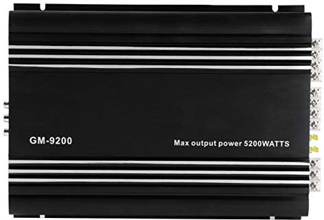 Sistema audio per auto, amplificatore di potenza audio 4x50W a 4 canali 12V in lega di alluminio nero Amplificatore stereo per auto Hifi auto Push Woofer da 8-12 pollici
