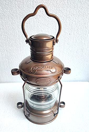 Ganga Nautical Marrone Antique12 Ottone Cargo Lanterna Nave Lampada Marittima Nautica Home Decor Barca Lampada Materiali: Vetro & Ottone