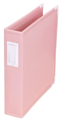 Craftelier - Fotoalbum aus Kunstleder mit Deckeln in Babyrosa, 2 Ringe und 5 Hüllen 16 x 21,5 cm | Personalisierbar, perfekt für Fotos, Layouts und Zusammensetzung von Project Life