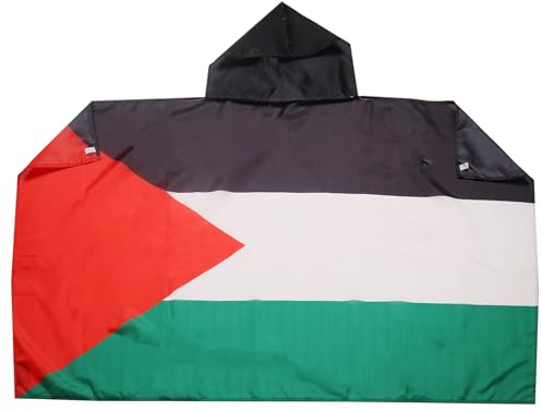 AZ FLAG Cape Palestine 150x90 cm Palestinien Polyester Léger | Usage intérieur Cape de supporter bords cousus et finition légère
