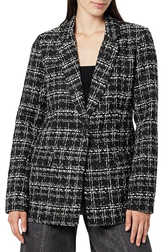 The Drop Blazer Long Blake pour Femme, Tissu Bouclé Noir, XL