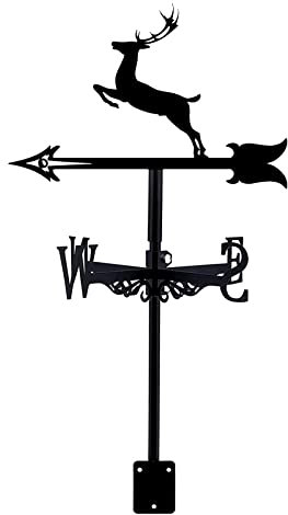 BAWHO Gusseisen Wetterfahne Metall Wetterfahne Garten Elch Dekorationen Windrichtung Mit Halterung Für Outdoor Yard
