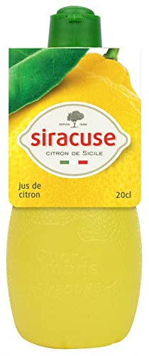 Jus de Citron Jaune Siracuse Pressé Frais 20cl - 200g | Naturel, Zeste Éclatant - Idéal Pour Assaisonner - Bouillons et Épices Gourmet - Le Lot De 4