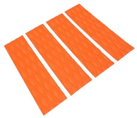 SPYMINNPOO Surfbrett-Traktionspad, 4 Stück, Surfbrett-Traktionspads, Surf-Front-Traktions-Anti-Rutsch-Pad für Skimboards, Kajak (ORANGE)