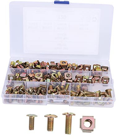 iplusmile 120stücke Teiliges Cage Nut Schraubenkits Aus Kohlenstoffstahl Für Netzwerk Und Server-racks Quadratische Mit Käfigmuttern Und Schrauben Kunststoffbox
