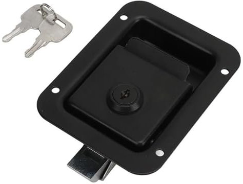 Wezalget Serratura in acciaio per camion, serratura per furgone | Serratura piatta in acciaio inossidabile per serratura per auto da 5X4 pollici - per auto ad alta sicurezza incorporati con