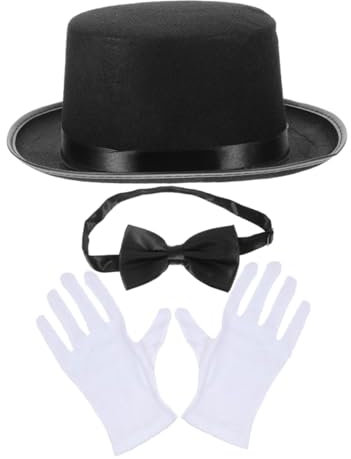 Garneck Hut Für Detektiv-rollenspiel Mit Fliege Und Hut-requisitenhandschuhen Kostümzubehör Für Themenveranstaltungen Cosplay-detektiv