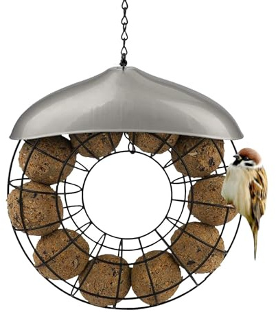 Vogelfutterstation | Meisenfutterspender | Futterautomat Für Wildvögel-Futterspender Zum Aufhängen | Futtersäule, Futterhaus Futterstelle Rund Mit Dach