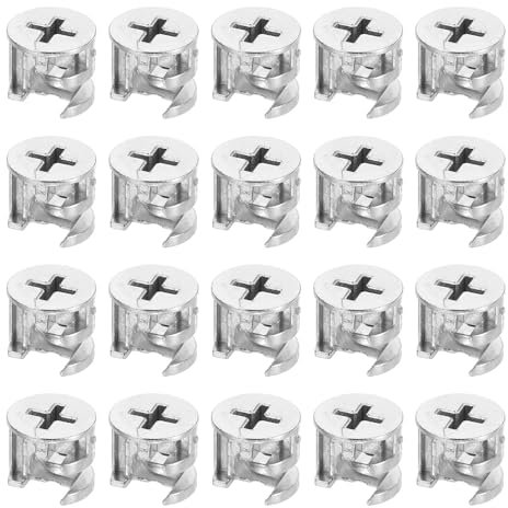 QUARKZMAN Dadi di bloccaggio a camme per mobili, 20 pezzi, 15 x 13,5 mm, raccordo a camme
