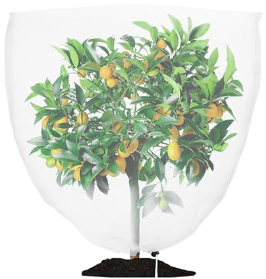 M METERXITY Fruit Tree Netting Cover, 8.2 x 8.2 Feet Netting for Fruit Trees W Zipper & Drawstring, Protective Garden Mesh for Vegetables/Flowers/Tomato/Blueberry Bush Netting Cover [White]