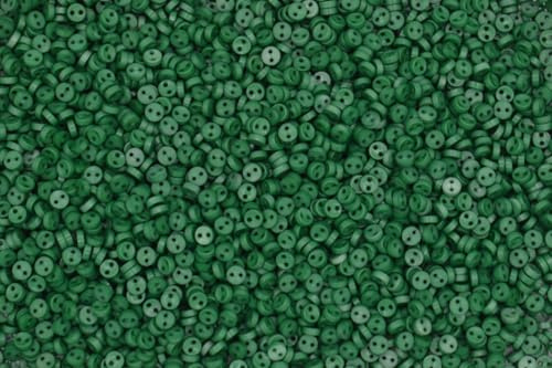 celloexpress 5mm Dark Green Circles Mini Doll Buttons for Dolls & Soft Toys Clothes - 5mm Assorted Round Colours & Designs (Pack of 100, Dark Green Circles)