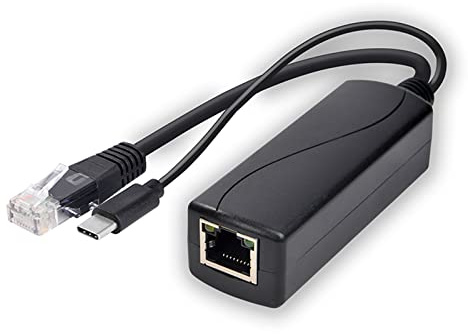 SEAYACK DC48V Eingang auf DC 5V Ausgang POE Splitter POE Injector MicroUSB Typ C DC 5,5 x 2,1 mm DC 3,5 x 1,35 mm für Kamera