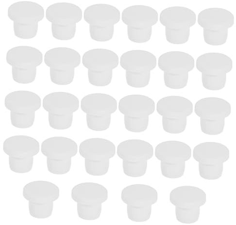 Veemoon 28 Pièces Bouchons de Vidange Silicone Blanc Lot Adapté aux Différentes Tailles pour Éviers et Bassins Empêchant les Débordements D'eau