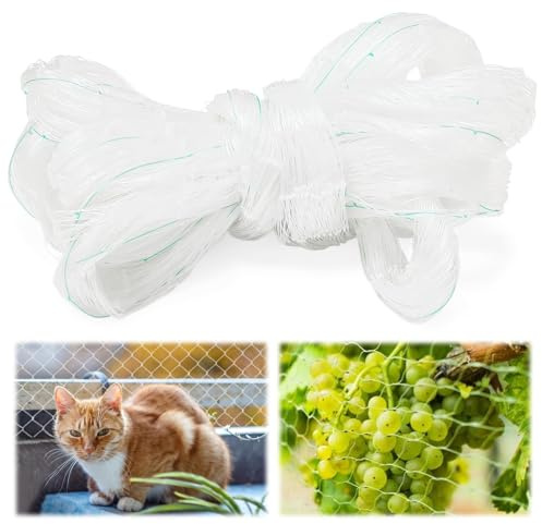 MeYuxg Katzennetz für Balkon Hochfestem Nylon, 4cm x 3M katzennetz für Balkon Ohne Bohren und Fenster katzenschutznetz, Transparent Katzennetz Balkon für Balkone, Fenster, Gartenarbeit Bepflanzung