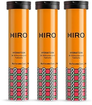 Electrolytes Tablets by Hiro |Electrolyte Supplements |Rapid Hydration |Energy Boost |Magnesium & Calcium|Immunity Support |Watermelon - Triple Pack