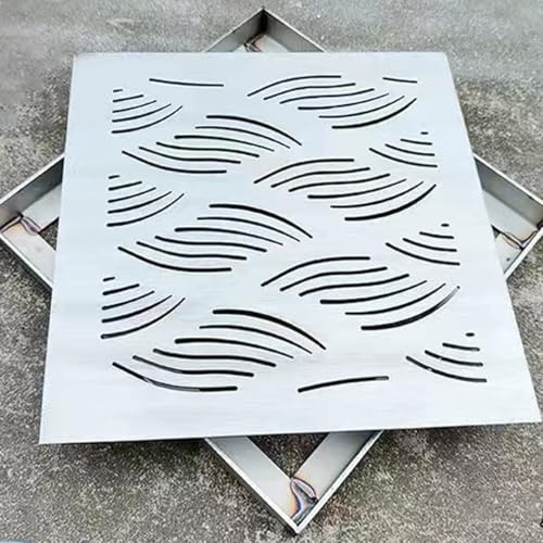 Cubierta de drenaje cuadrada de acero inoxidable 304 para exteriores, 15/20/25/30 cm, cubiertas de rejilla de metal para coladores de drenaje de jardín y patio (15 x 15 x 2 cm)