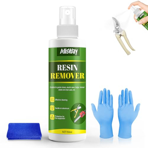Tree Resin Remover, Spray Eliminador de Alquitrán y Resina de árbol, Disolvente de Resina para Motosierras y Cortacésped, Elimina Residuos de Resina de Cortasetos, Cuchillas y Tijeras de Jardín,150ml