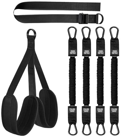 KINDLUME Elastique Musculation Traction, Bande Resistance Musculation avec 4 Bandes d'Assistance Réglables & Semelle Anti-Dérapante, pour Entraînement à Domicile, Élastique Traction Barre Fixe