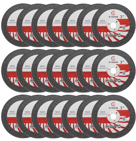 QUARKZMAN 25pcs Disques À Tronçonner Ultra Fins 3 x 1/20 x 3/8 Noir | Disques De Coupe Pour Outil Rotatif, Disques De Coupe Métallique Générale, Pour Acier Inoxydable Fonte Cuivre