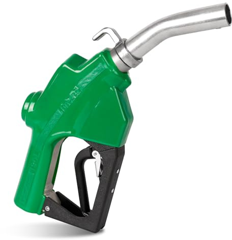 Boquilla de combustible automática NPT de 1 pulgada, caudal de 30 GPM, candado de 3 velocidades, apagado automático, boquilla de 19/16 pulgadas para gasolina, diésel, queroseno y biodiesel