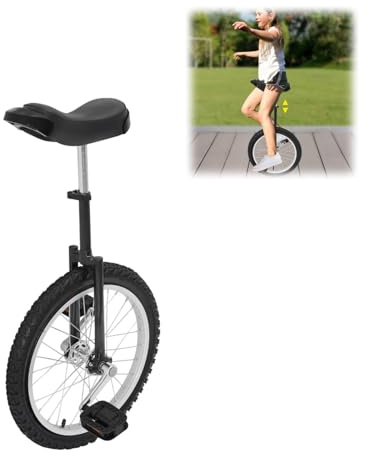 HUOMMGS Einrad 18 Zoll Upgrade Einrad mit Ergonomischer Sattel Gleichgewichtstrainingeinrad Höhenverstellbar Einrads für 1,2–1,55m Kinder Professionell Einrads für Anfänger, Profis Unisex