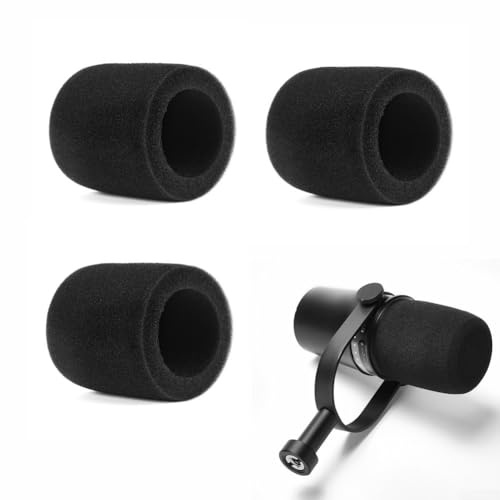 3 Stück Mikrofon Windschutz, Popschutz Mikrofon für Shure MV7 / MV7X Mic Microphones, Staubdicht Und Antibakteriell Mic Foam Cover,Elastischer Mikrofon Schaumstoff