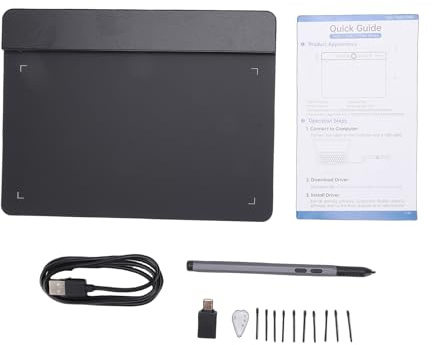 Horett Tablette de Dessin Graphique Professionnelle 6x4 Pouces avec Stylet sans Batterie 16K Bloc de Croquis Numérique Portable Ultra Mince pour Artistes étudiants Enseignement en