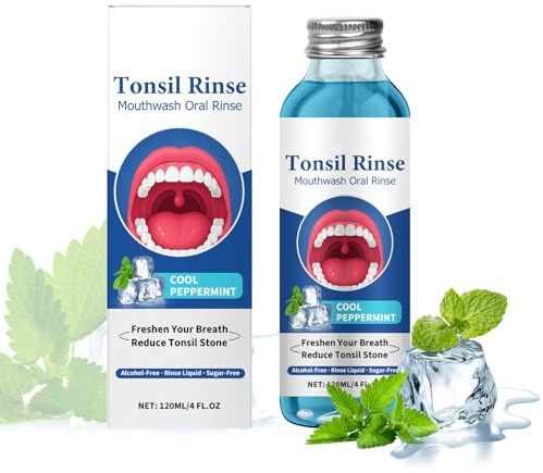 Daozhogo Mundspülung 120ml, Mandelstein Entferner, Zahnsteinentferner, Mildes Mundwasser Bekämpft Wirksam Bakterien, Beseitigung Von Mundgeruch, für Schmerzempfindliche Zähne Zahnfleischentzündungen
