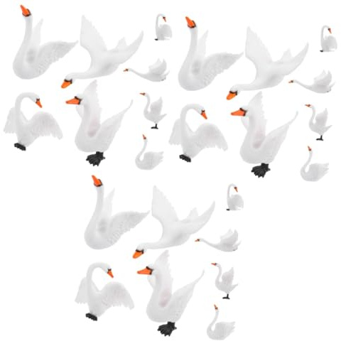Generic 3 set Trädgårdsvanmodell Miniatyrsvanhartsdekor flytande dammprydnad 8st*3