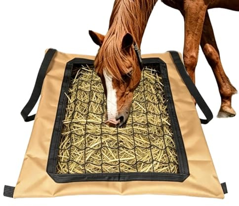 Sac de foin pour chevaux Mangeoire en Tissu Oxford Grande Capacité et | Filet de foin à alimentation lente Chèvres Vaches Ânes Animaux Lapins Remorque Bétail Ranch Ferme Extérieur