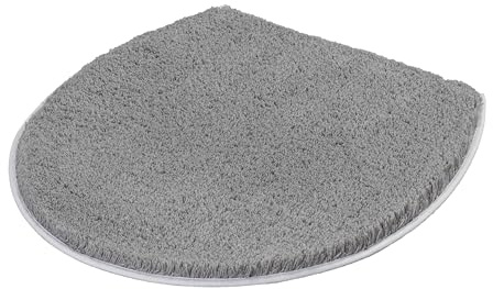 Kleine Wolke WC-Deckelbezug SOFT Platinfarben 47 x 50 cm | OEKO-TEX zertifiziert, rutschhemmende Unterseite, maschinenwaschbar, 100% Polyacryl