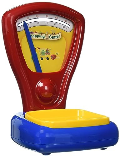 Theo Klein 9322 Obst und Gemüsewaage I Klassische Spielwaage I Anzeige von Zwei Seiten sichtbar I Wiegeablage sinkt beim Wiegen EIN I Maße: 16 cm x 14 cm x 24 cm