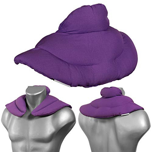 Nackenhörnchen mit Stehkragen lila - Traubenkernkissen - Nackenkissen Wärmekissen - 2 in 1 - Wärme und Kälte möglich