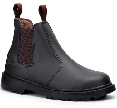 Hoggs of Fife - Safety Steel Toe Dealer Boot/Safety Chelsea boot Steel Toe boots Classic D2 / D3 Brown 9 UK