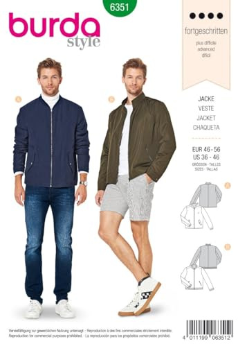 burda Schnittmuster Herren Herren-Blouson #6351