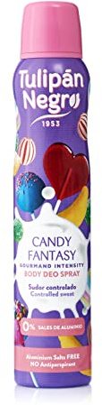 Tulipán Negro Desodorante Spray Candy Fantasy 200 ml, 0% Sales de Aluminio, Sudor Controlado