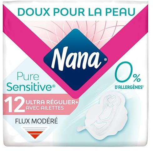 Nana PureSensitive Ultra Normal Plus Damenbinden mit Flügeln, 12 Stück