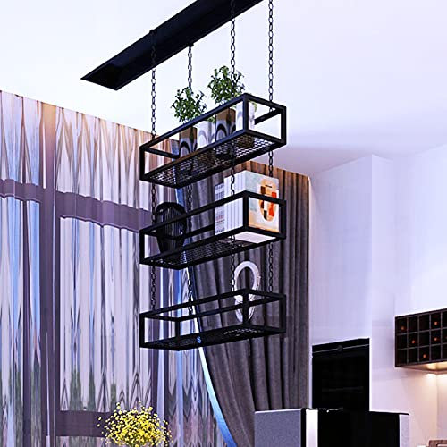 Tipo soffitto Cucina Appeso Scaffale in metallo Ferro Fiore Supporto per vino-60cm/80cm/120cm/140cm/150cm, archiviazione Decorazioni organizzatore Display rack balcone soggiorno pentola Pan Rack-nero