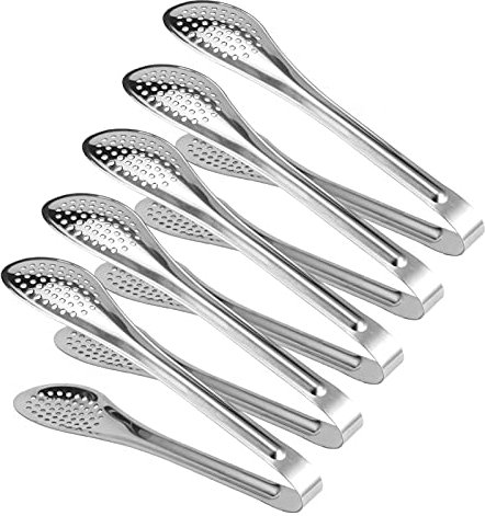 Tomotato 5 Stück Küchenzange Set, Edelstahl Salatzange Gebäckzange Buffetzange Küchenzange Lebensmittelzange für Barbecue, Salat, Backen, Buffet, Brot,Picknick