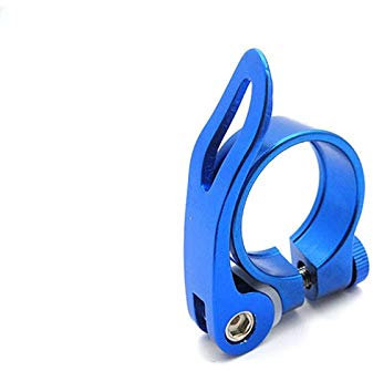 LLDDSS Fahrrad-Sattelklemme, Aluminium, ultraleicht, 34,9 mm, Schnellspanner-Sattelstütze, Fahrrad-Teile (Farbe: Blau)