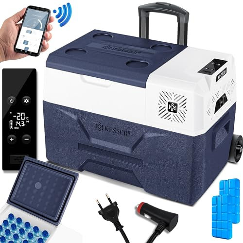 KESSER® 30 litres Glacière à compresseur électrique Glacière de congélation, avec Commande APP Raccordement USB, Réfrigérateur jusqu'à -20° pour Voiture, Camion, Bateau, Camping-Car